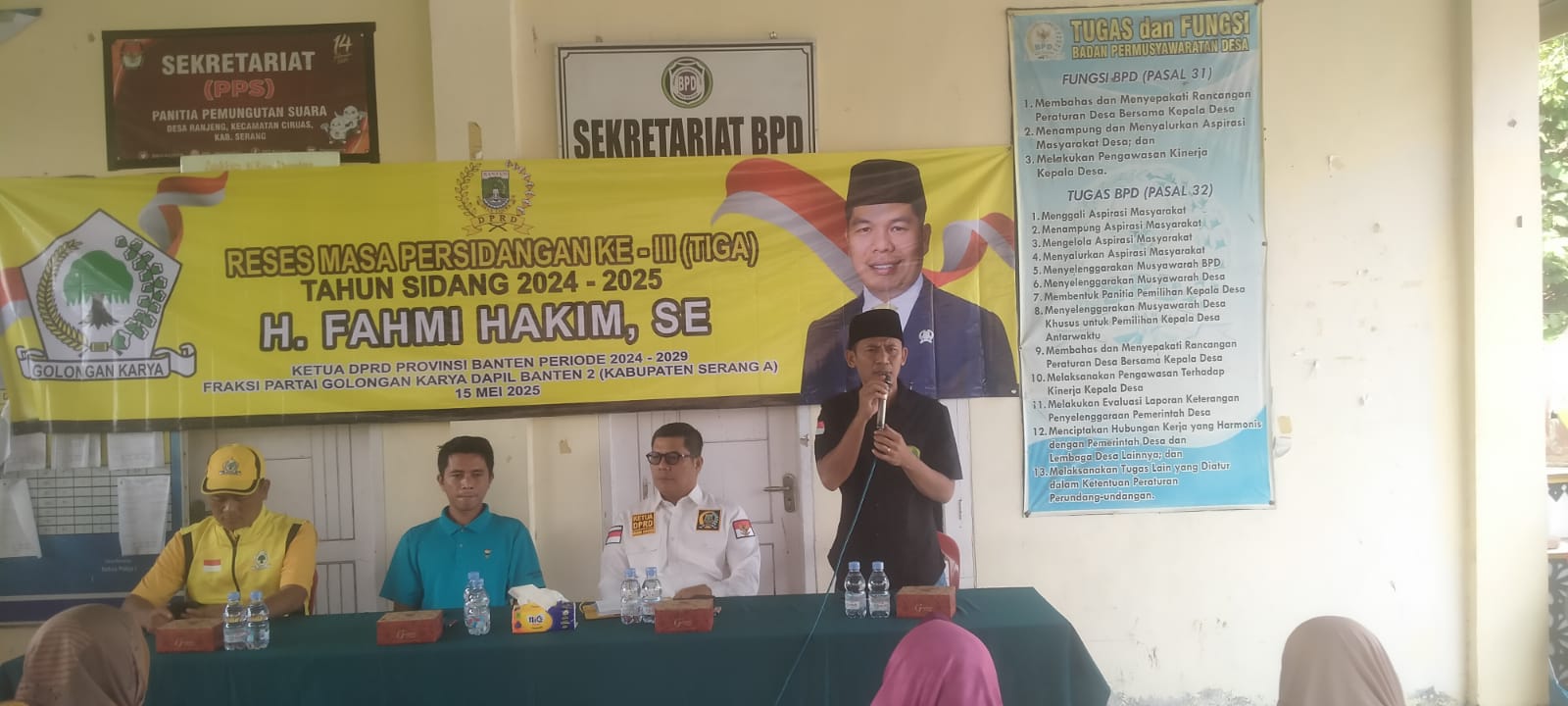 Reses Persidangan Ke-III Tahun 2025 Ketua DPRD Provinsi Banten H.Fahmi Hakim SE Gelar Reses di Desa Ranjeng