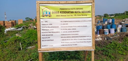 Pembangunan Puskesmas Di Perum BIP Kelurahan Unyur Kota Serang Diduga Kurang Pengawasan