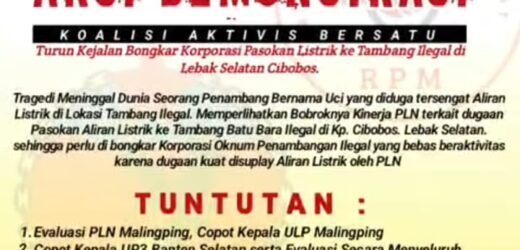 Koalisi Aktivis Bongkar Dugaan Keterlibatan PLN dalam Tambang Ilegal di Lebak