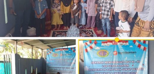 Peringati HUT RI Ke 80, LSM Geram Banten Indonesia DPC Kota Serang Gelar Jumat Berkah dan Santuni Anak Yatim