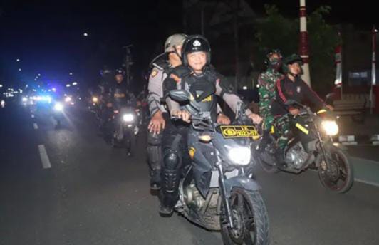 Pasca Aksi Demo Disejumlah Daerah, Polres Serang TNI bersama GP Ansor Gelar Patroli Jaga Kondusifitas