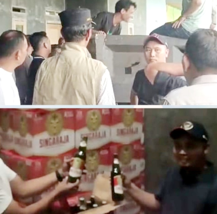 Penggerebegan Gudang Miras Di Link.Kubang Taktakan Kota Serang