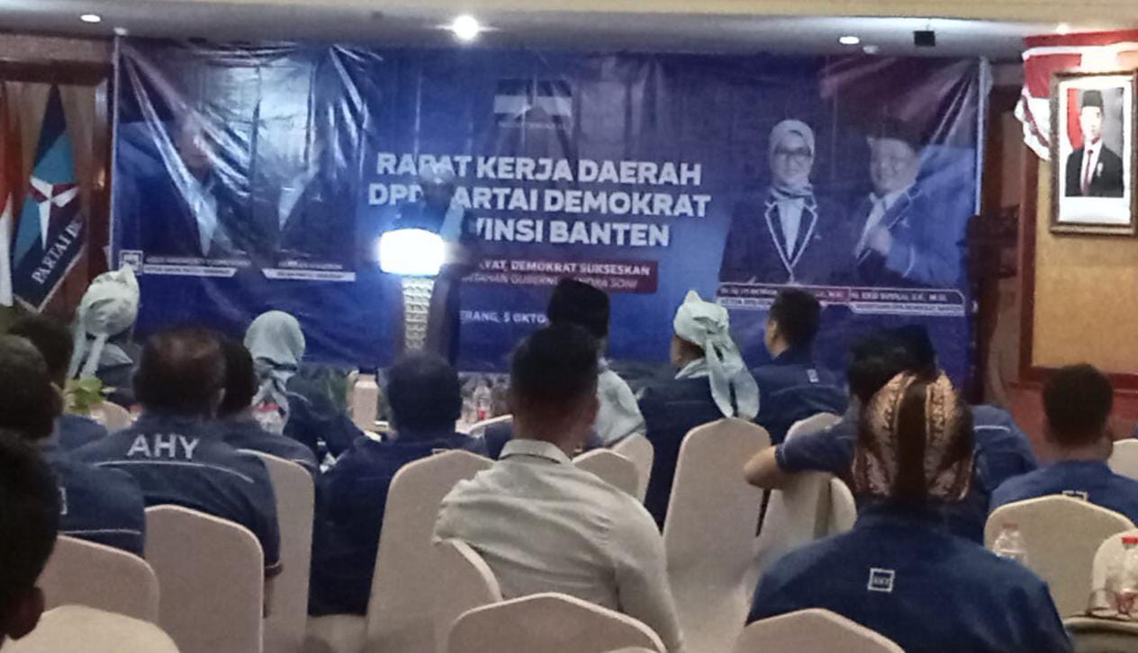 DPD Partai Demokrat Banten, Gelar Rakerda 2025, ‘Untuk Rakyat, Demokrat Sukseskan Pemerintahan Gubernur Banten Andrasoni’