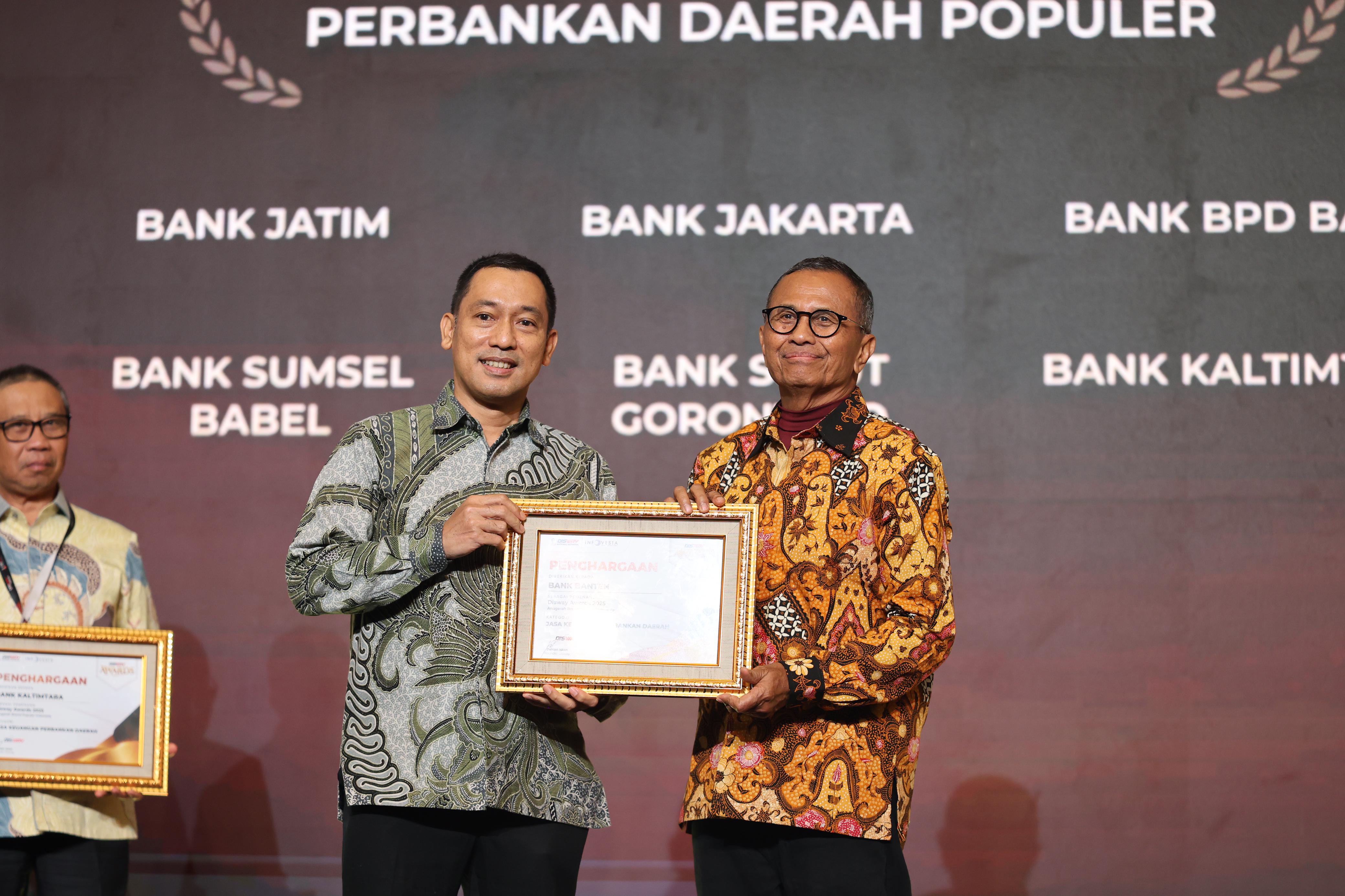 Bank Banten Raih Penghargaan Sebagai Perbankan Daerah Terpopuler pada Disway Award 2025