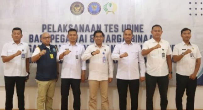 Lapas Kelas IIA Serang Gelar Tes Urine Massal, Seluruh Peserta Dinyatakan Negatif