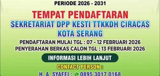 Jumadi Alex Resmi Mendaftar, Di Penjaringan Calon Ketua DPW KESTI TTKKDH Provinsi Banten