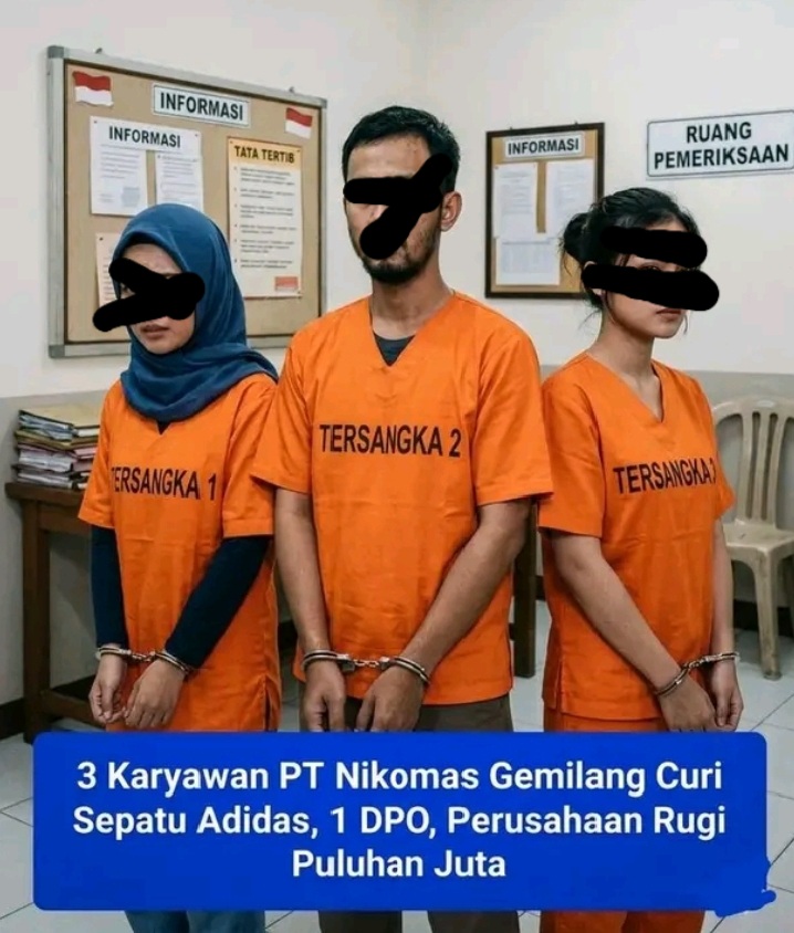 3 Karyawan PT Nikomas Gemilang Curi Sepatu Adidas, 1 DPO, Perusahaan Rugi Puluhan Juta