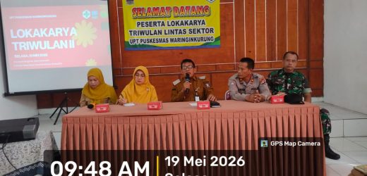 Lokakarya Triwulan Lintas Sektor UPT Puskesmas Waringin Kurung dalam rangka meningkatkan Pelayanan Kesehatan Masyarakat (Yankesmas )