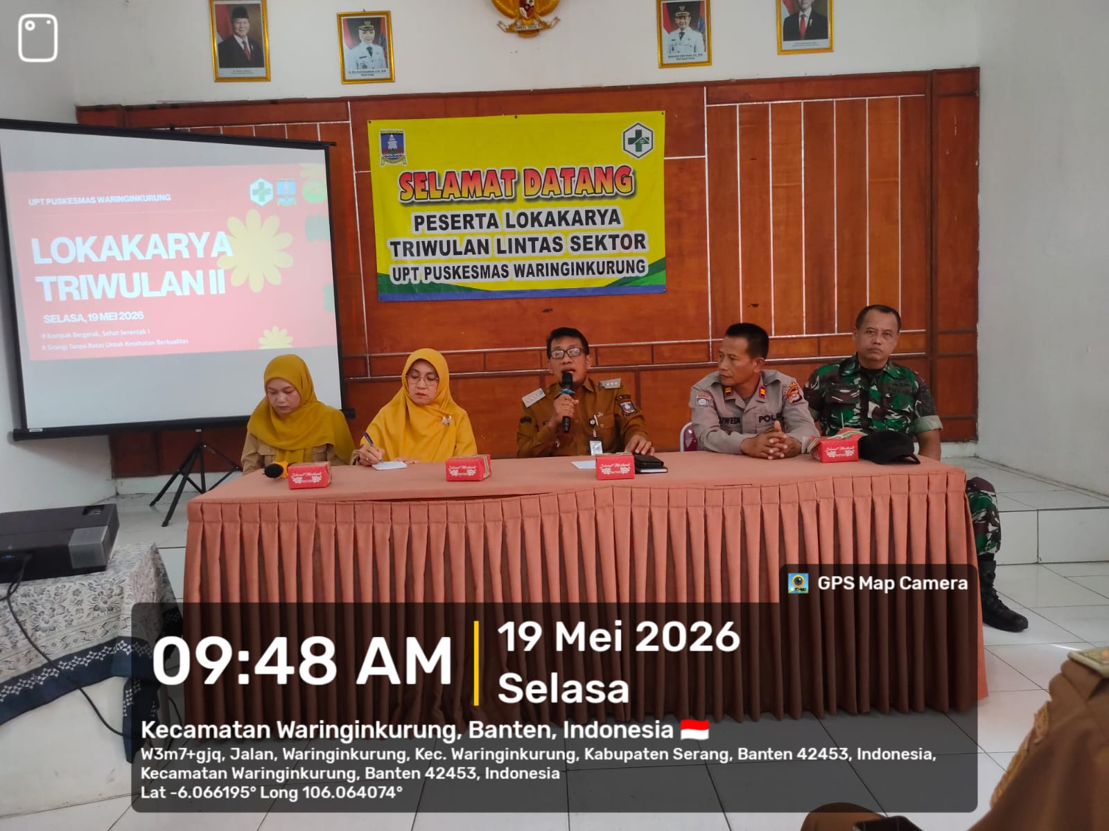 Lokakarya Triwulan Lintas Sektor UPT Puskesmas Waringin Kurung dalam rangka meningkatkan Pelayanan Kesehatan Masyarakat (Yankesmas )
