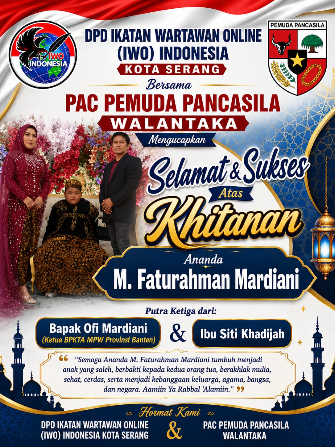 Khitanan Ananda M. Faturahman Mardiani Berlangsung Khidmat, Dihadiri Tokoh Masyarakat dan Organisasi di Gedung Korpri Kota Serang