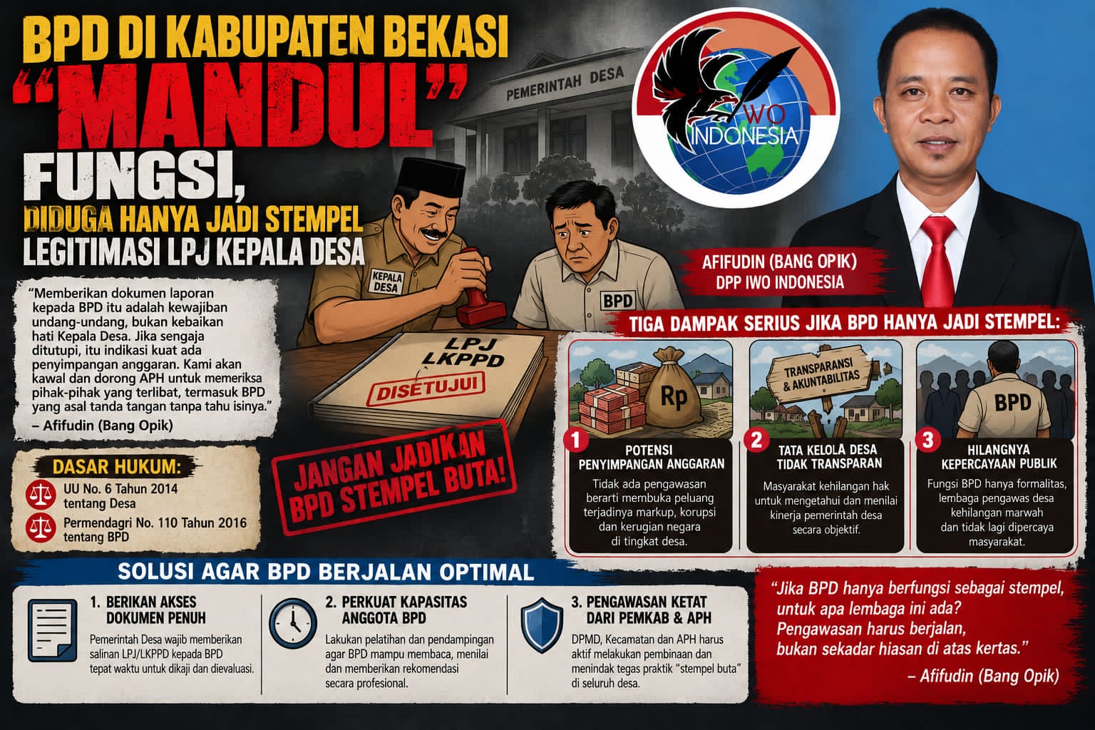 BPD di Kabupaten Bekasi “Mandul” Fungsi, Diduga Hanya Jadi Stempel Legitimasi LPJ Kepala Desa